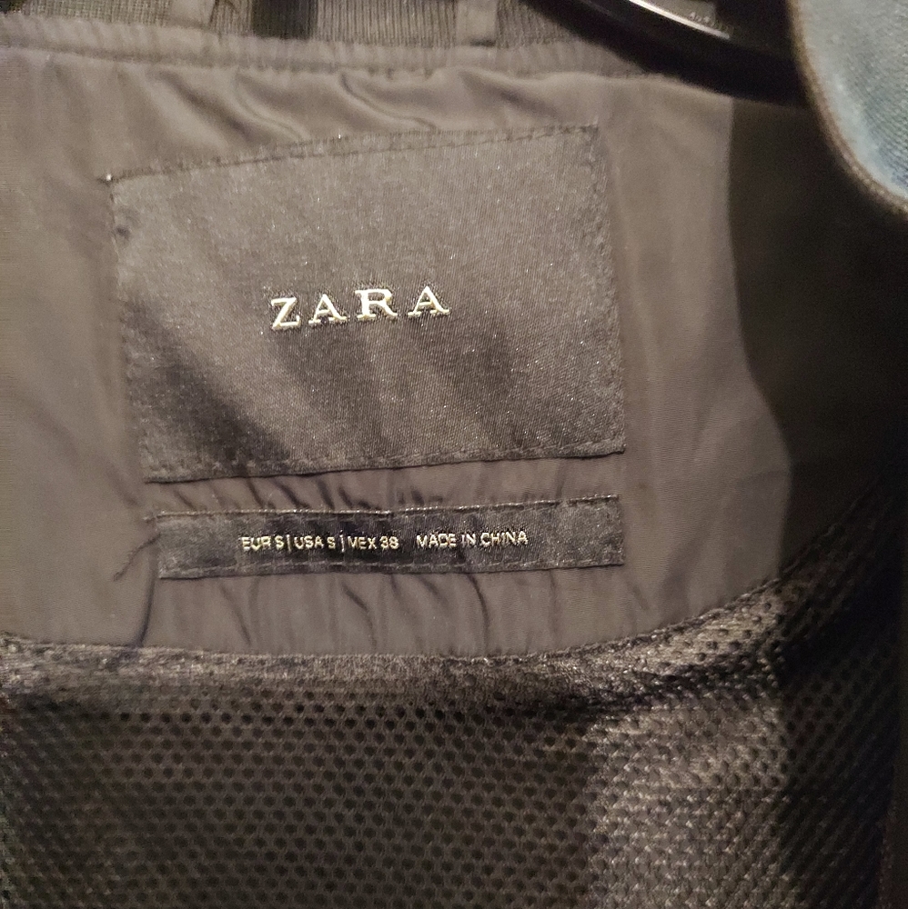 Zara Basic Bomber Jacket Black Small - image 2